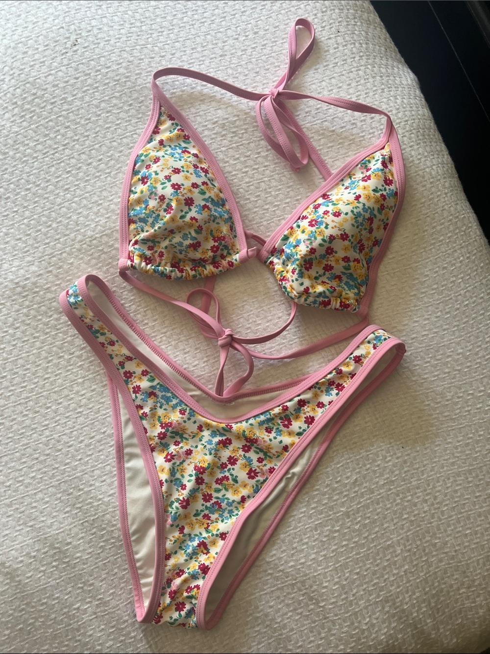 Forever 21 Pink Floral Triangle Bikini